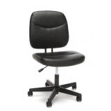 OFM Essentials Collection Armless Leather Desk Chair in Black (ESS-6005-BLK)