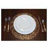 5 Packages - DII Woven Paper Round Kitchen Placemat Set, 15" Diameter, 100% Woven Paper, Set of 6/pkg