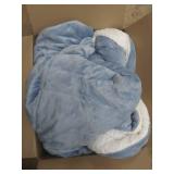 Amazon Basics Ultra-Soft Micromink Sherpa Comforter Bed Set - Smoke Blue, King
