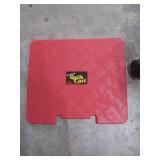 dbest products Quik Cart Collapsible Rolling Crate on Wheels for Teachers Tote Basket 80 lbs Capacity, Made from Heavy Duty Plastic and Used as a Seat, Standard, Red