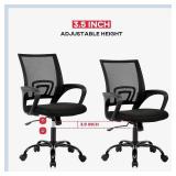Office Chair Ergonomic Cheap Desk Chair Mesh Computer Chair Lumbar Support Modern Executive Adjustable Stool Rolling Swivel Chair for Back Pain, Black