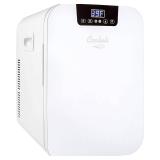 Cooluli 20L Mini Fridge For Bedroom - Car, Office Desk & College Dorm Room - Glass Front & Digital Temperature Control - 12v Small Refrigerator for Food, Drinks, Skincare, Beauty & Breast Milk (White)