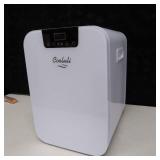 Cooluli 20L Mini Fridge For Bedroom - Car, Office Desk & College Dorm Room - Glass Front & Digital Temperature Control - 12v Small Refrigerator for Food, Drinks, Skincare, Beauty & Breast Milk (White)