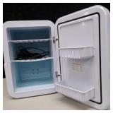 Cooluli 20L Mini Fridge For Bedroom - Car, Office Desk & College Dorm Room - Glass Front & Digital Temperature Control - 12v Small Refrigerator for Food, Drinks, Skincare, Beauty & Breast Milk (White)