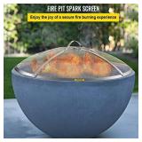VEVOR Fire Pit Spark Screen, 30-inch Diameter Spark Screen Cover, Stainless Steel Firepit Mesh Screen, Round Spark Screen with Handle, Mesh Design Spark Guard Perfect for Patio Fire Pit