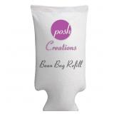 Posh Creations Foam Filling Bean Bag Refill with EZ-POUR Zipper Spout, 100 L, Virgin New White