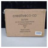 Creative Co-Op Cement Rabbit Planter with Saucer