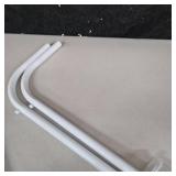 UDEAR Garment Rack Freestanding Hanger Double Rods Multi-functional Bedroom Clothing Rack, Double Layer, 4 Hooks, White