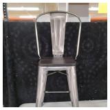 Industrial Style Metal Bar Stool with Back - Set of 2