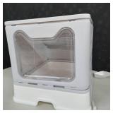 Q-Hillstar Large Top Entry Cat Litter Box with Lid, Foldable Cat Litter Box with Scoop, Extra Large Cat Litter Box Covered, Anti-Splashing Enclosed Cat Toilet Box (Gray)