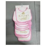 Hudson Baby Sparkling New Monthly Milestone Interlock Bibs (12 COUNT)