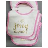 Hudson Baby Sparkling New Monthly Milestone Interlock Bibs (12 COUNT)