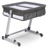 Simmons Kids By The Bed City Sleeper Bassinet for Twins - Adjustable Height Portable Crib with Wheels & Airflow Mesh, Grey Tweed Simmons Kids By The Bed City Sleeper Bassinet for Twins - Adjustable Height Portable Crib with Wheels & Airflow Mesh, Grey Tweed