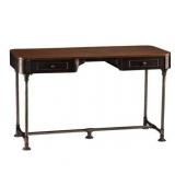 SEI Furniture Edison Industrial 2-Drawer Desk in Gray SEI Furniture Edison Industrial 2-Drawer Desk in Gray