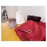 Lamp Shade, Alarm Clock, Bless This Mess Canister, Curtains Lamp Shade, Alarm Clock, Bless This Mess Canister, Curtains