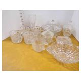 Vintage Clear Glass - Cups, Cream and Sugar, Candy Dish, etc Vintage Clear Glass - Cups, Cream and Sugar, Candy Dish, etc