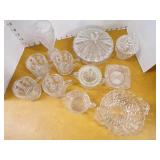 Vintage Clear Glass - Cups, Cream and Sugar, Candy Dish, etc Vintage Clear Glass - Cups, Cream and Sugar, Candy Dish, etc