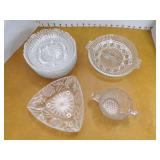 Clear Glass Plates, Cup, etc