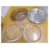 Pie Pans (1 has chip in glass) Pie Pans (1 has chip in glass)