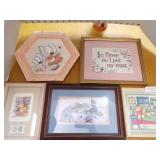 Asst. Framed Pictures, Wall Hanging Plate