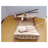 VTG Desert Command Toy Army Helicopter, Tank VTG Desert Command Toy Army Helicopter, Tank