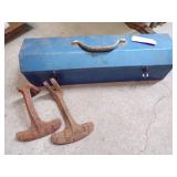 2- Vintage Buggy Steps, Tool Box w/ Ball Peen Hammer