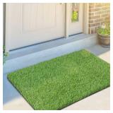 OLanto Artificial Grass Door Mat, Turf Grass Front Door Mats Outdoor/Indoor, Realistic Fake Grass Rug for Entrance, Dog, Patio, Camper, Home Decor, 24" x 36"