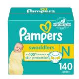 Pampers Baby Diapers - Swaddlers - Size 0, 140 Count, Ultra Absorbent Disposable Newborn Diaper