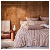 INDACORIFY 4 Colors- Tufted Duvet Cover Comforter Cover Set Indian Cotton Beautiful Duvet with 2 Pillowcase Bed Cover Custom Size Bedding Set (King 90X104 Inches, Dusty Rose) - Retail: $119.99