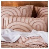 INDACORIFY 4 Colors- Tufted Duvet Cover Comforter Cover Set Indian Cotton Beautiful Duvet with 2 Pillowcase Bed Cover Custom Size Bedding Set (King 90X104 Inches, Dusty Rose) - Retail: $119.99