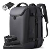TANGCORLE 50L Carry on Travel Backpack, Expandable Airline Approved Backpacks with 3 Packing Cubes Fit 17.3 inch Laptop Suitcase backpack for Men Women(Black)