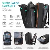 TANGCORLE 50L Carry on Travel Backpack, Expandable Airline Approved Backpacks with 3 Packing Cubes Fit 17.3 inch Laptop Suitcase backpack for Men Women(Black)