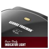 George Foreman 2-Serving Classic Plate Electric Indoor Grill and Panini Press, Black, Small Compact Size, GR10B