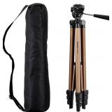 Amazon Basics 50-inch Lightweight Portable Camera Mount Tripod Stand with Bag, for Travel Photography, Champagne