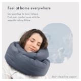 Huzi Infinity Pillow - Travel Neck Pillow - Versatile Soft 360 Support Scarf - Machine Washable - Home Travel Flight Road Trips (Midnight Grey)