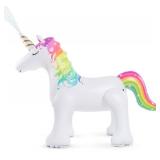 Jasonwell Unicorn Sprinkler Inflatable Water Sprinklers Outdoor Water Toys Inflatable Ginormous Unicorn Toys Yard Sprinkler for Kids (L)