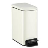 TIPGO Slim Bathroom Trash Can with Lid Soft Close, 6 Liter / 1.6 Gallon Stainless Steel Garbage with Removable Inner Bucket, Small Trash Bins for Bedroom, Office (Cream)