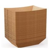 JOLLY CHEF 3lb Paper Food Trays,250 Pack Disposable Kraft Boat, Extra Large Food Serving Holder Tray for Party, Nachos, Hot Dogs, Taco, French Fries