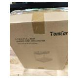 TomCare Under Sink Organizer and Storage 2-Tier Sliding Kitchen Bathroom Organizers and Storage Non-slip Adjustable Height Pull Out Cabinet Organizer Bathroom Counter Organizer for Pantry Cabinet