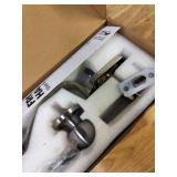 Megaflint Front Door Handle Plymouth Trim Lower Half Front Entry Handleset with Orbit Knob, Satin Chrome, Interior and Exterior Entrance Passage Lock