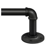 Zeerobee Curtain Rods for Windows 72 to 144, 1 Inch Industrial Curtain Rod, Wrap Around Black Curtain Rods, Indoor/Outdoor Curtain Rod, Adjustable Curtain Rod, Room Divider Curtain Rod, 72-144"