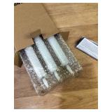 GenSwin Flameless White Taper Candles Flickering with 10-Key Remote, Battery Operated Led Warm 3D Wick Light Window Candles Real Wax Pack of 6, Christmas Home Wedding Decor(0.78 X 9.64 Inch)