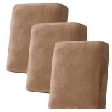 H.VERSAILTEX Velvet Stretch Couch Cushion Cover Plush Cushion Slipcover for Chair Loveseat Sofa Cushion Furniture Protector Seat Cushion Sofa Cover (3 Piece Sofa Cushion Covers, Camel)