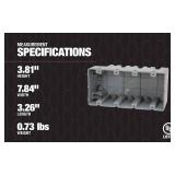 Southwire MSB4G Four Gang Device Box with Depth Adjustable; Heavy Duty 42lb ; Gray