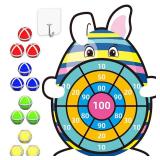 Easter Basket Stuffers, 30â Large Bunny Dartboard Game with 12 Sticky Balls, Easter Eggs Fillers, Easter Baskets for Kids Boys Girls Toddlers Gifts Party Favor Supplies Decorations