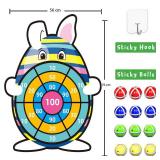 Easter Basket Stuffers, 30â Large Bunny Dartboard Game with 12 Sticky Balls, Easter Eggs Fillers, Easter Baskets for Kids Boys Girls Toddlers Gifts Party Favor Supplies Decorations