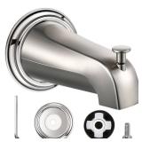 Dreyoo Slip On Diverter Tub Spout with Metal Cover Ring and Foam Gasket, Compatible with Kohler GP85556-CP, Bathroom Bathtub Faucet Set Replacement Fits 1/2