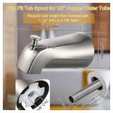 Dreyoo Slip On Diverter Tub Spout with Metal Cover Ring and Foam Gasket, Compatible with Kohler GP85556-CP, Bathroom Bathtub Faucet Set Replacement Fits 1/2