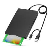 YEY External USB 3.5-inch USB Floppy Disk Reader 1.44 MB FDD Portable Floppy Disk for PC Laptops Windows/XP/7/8/10/11 Plug and Play (Black)
