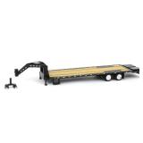 Greenlight 30390 Gooseneck Trailer - Black with Red and White Conspicuity Stripes (Hobby Exclusive) 1:64 Scale Diecast for Unisex Adult